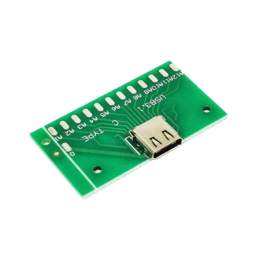USB 3.1 Female Socket Type C Connector 24 Pins Breakout PCB Board - Electra Traders | Electronic Components & Gadgets India