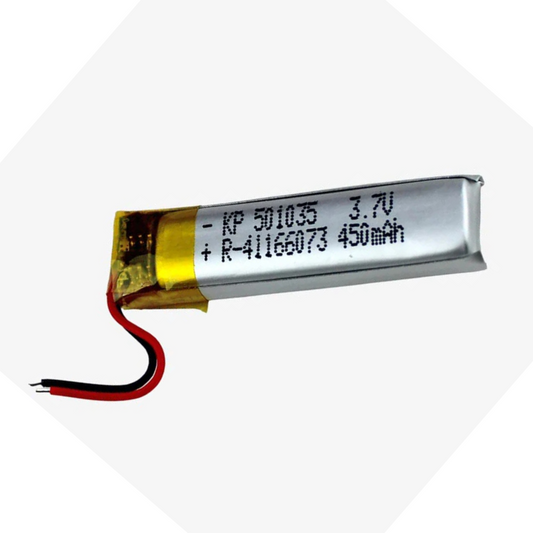 KP 501035 Lithium Polymer Battery, 3.7V, 450mAh - Electra Traders | Electronic Components & Gadgets India