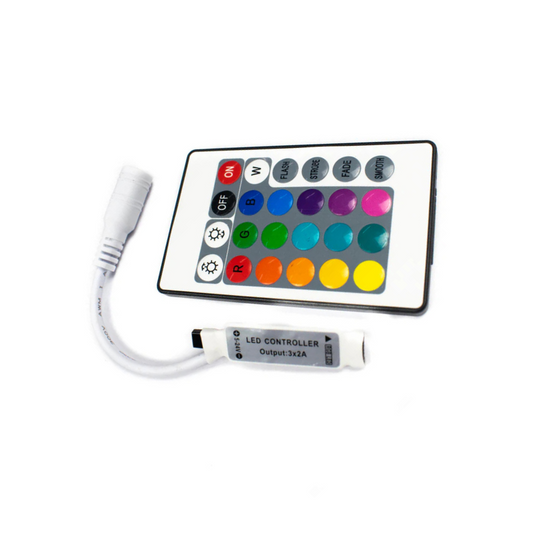 5V-24V RGB LED Strip Controller with 24 keys Remote - Electra Traders | Electronic Components & Gadgets India