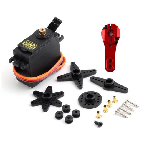 TowerPro MG995 Servo High-Speed Digital Metal Gear Servo Motor with CNC Aluminum Steering Servo Horn Arm- Good Quality - Electra Traders | Electronic Components & Gadgets India