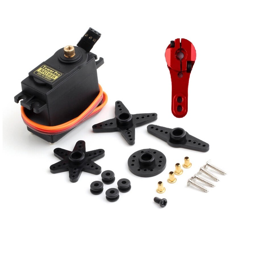 TowerPro MG995 Servo High-Speed Digital Metal Gear Servo Motor with CNC Aluminum Steering Servo Horn Arm- Good Quality - Electra Traders | Electronic Components & Gadgets India