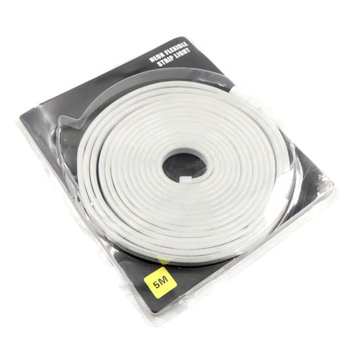 12V Neon Flexible LED Strip Light 5 Meter (White) - Electra Traders | Electronic Components & Gadgets India