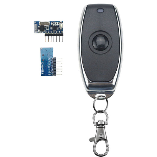 Single Channel remote control + RF superheterodyne receiver module (3.3V~5V) 433MHZ - Electra Traders | Electronic Components & Gadgets India