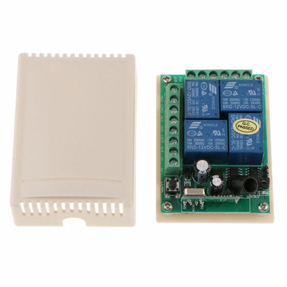 12V Relay 4 Channel Wireless RF Remote Control Switch 1 Transmitter 1 Receiver - Electra Traders | Electronic Components & Gadgets India