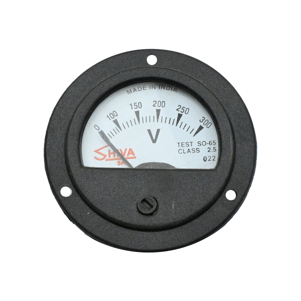 Shiva 0-300V Round Shape Analog Voltmeter - Electra Traders | Electronic Components & Gadgets India
