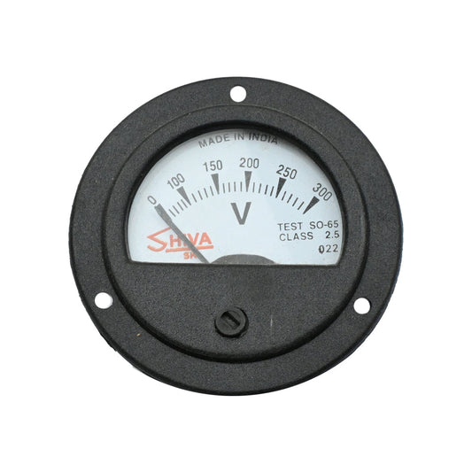 Shiva 0-300V 80mm Round Shape Analog Voltmeter - Electra Traders | Electronic Components & Gadgets India