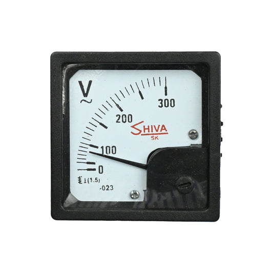 Shiva 0-300V 71.5x71.5mm Square Shape Analog Voltmeter - Electra Traders | Electronic Components & Gadgets India