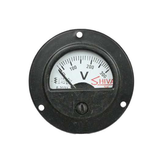 Shiva 0-300V 69mm Round Shape Analog Voltmeter - Electra Traders | Electronic Components & Gadgets India