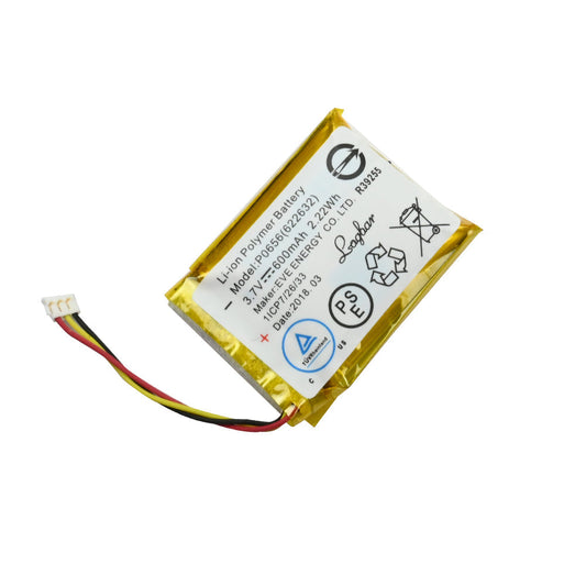 P0656 3.7V 600mAh 2.22Wh Lithium Ion Polymer Battery - Electra Traders | Electronic Components & Gadgets India