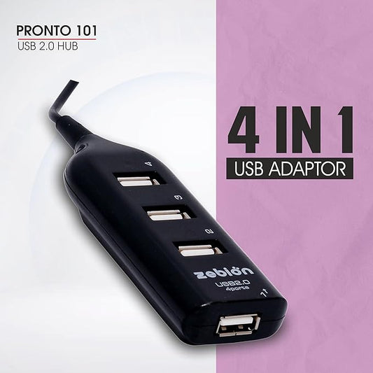 Zebion 4 Ports USB2.0 USB Hub - Electra Traders | Electronic Components & Gadgets India