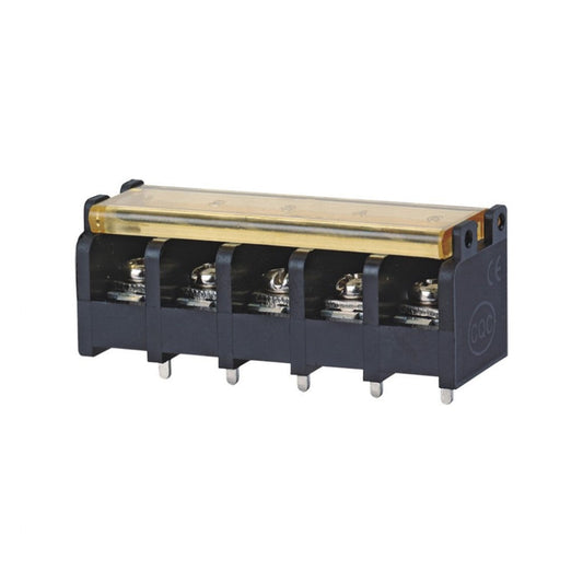 ZHONGA HB9500-9.5-5P 9.5mm Pitch 5-pin Barrier Terminal Connector with Flap Cover Lid 300V 30A - Electra Traders | Electronic Components & Gadgets India