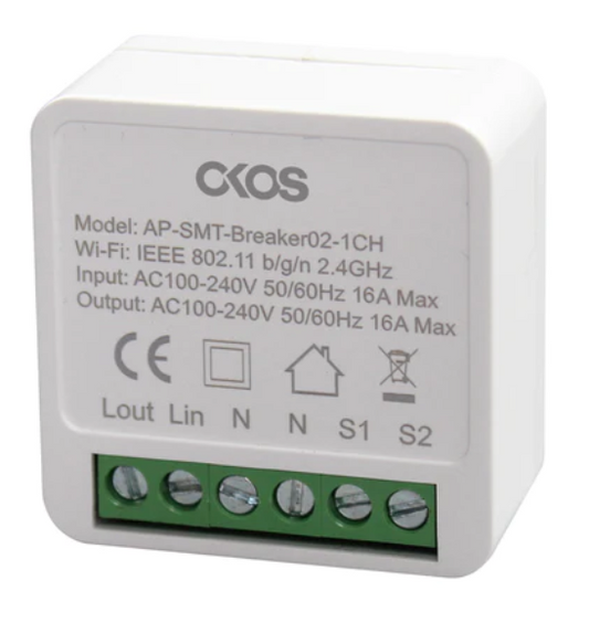 1 Gang 1 Channel 16A WiFi Smart Switch - Electra Traders | Electronic Components & Gadgets India