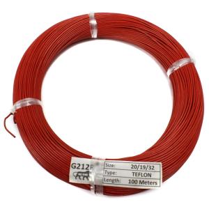 20 AWG Multi-Strand Teflon Wire 20/19/32 (Red) 90 Meter