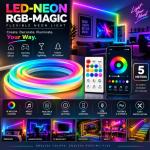 5M USB LED Smart Neon Strip Light – RGB, 16M Colors, IP67, 5V